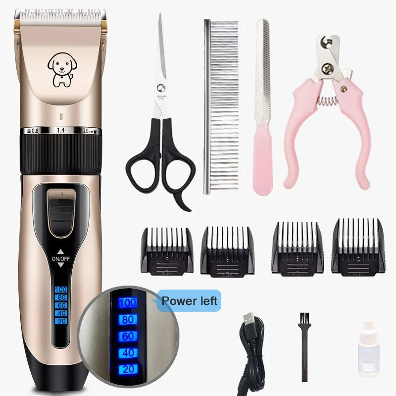 Rechargeable Pet Hair Clipper Grooming Set